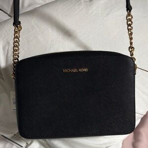 Michael Kors Elegant Black and Gold Crossbody